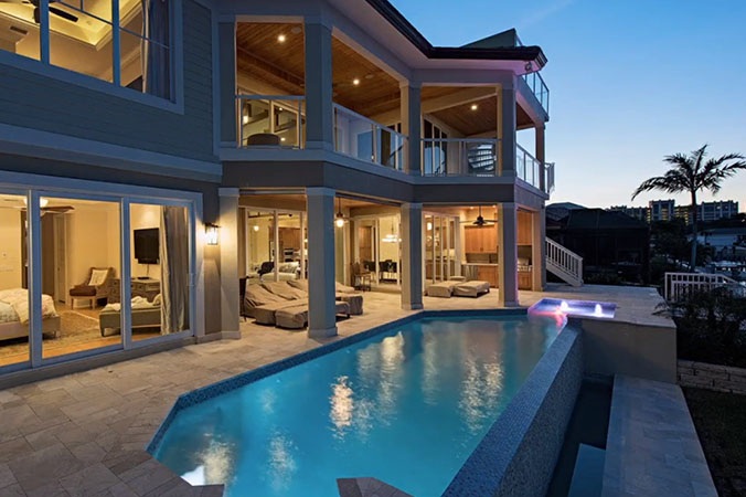 luxurious house with pool